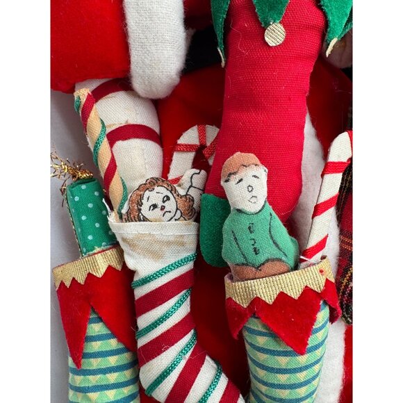 Vintage Santa Clause Ornament Hand Painted With Stockings Gift Box Candy Canes D - Picture 3 of 7